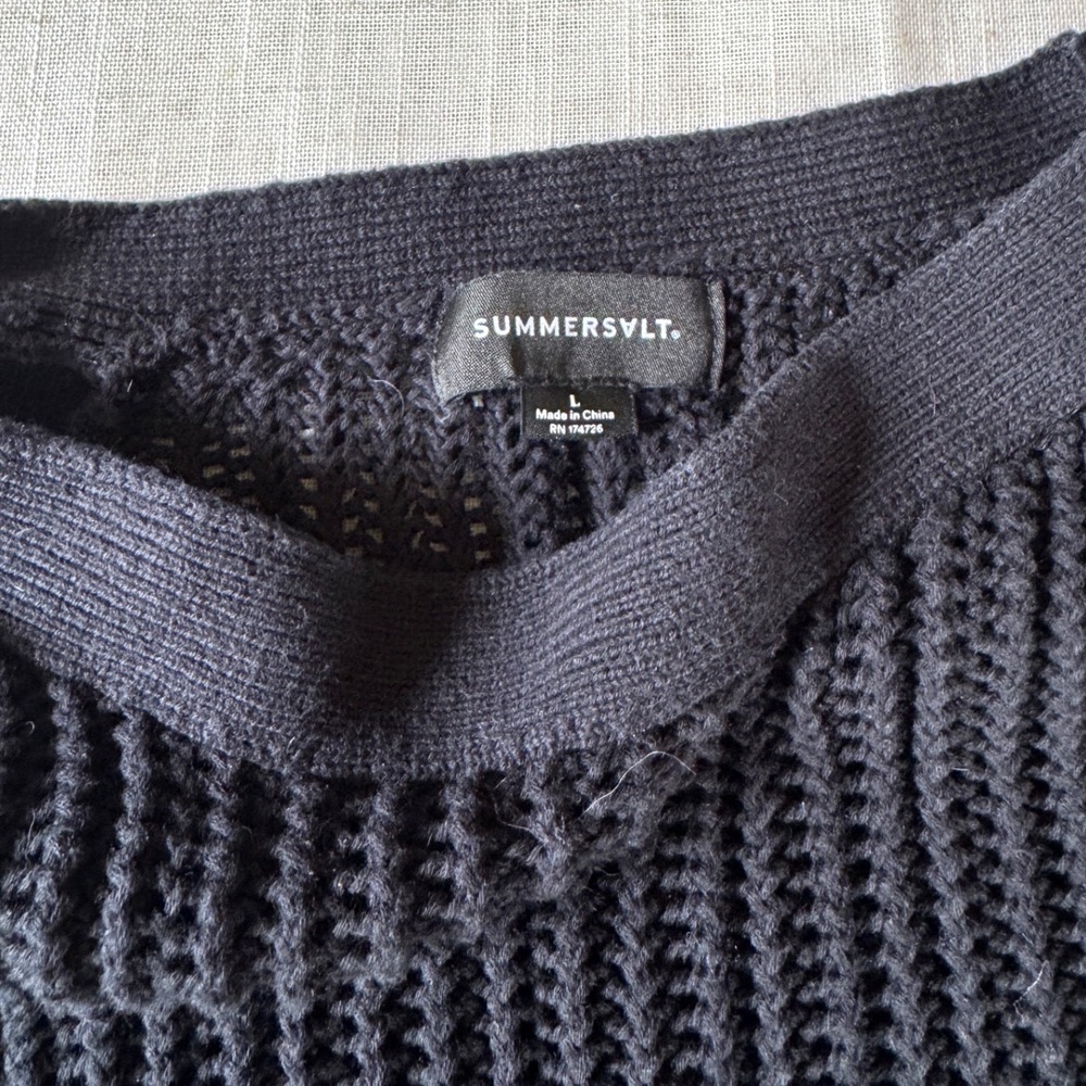 Summersalt Black Knit Halter Top Sleeveless Cotton Sweater Dress Coverup Large - Picture 3 of 4